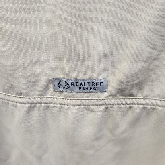 Realtree Long Sleeve Fishing Guide Shirt Light Beige Men's Size L  2199 - Picture 7 of 11